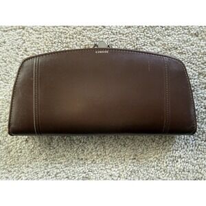 Vintage Brown Cowhide Leather Clutch See Photos